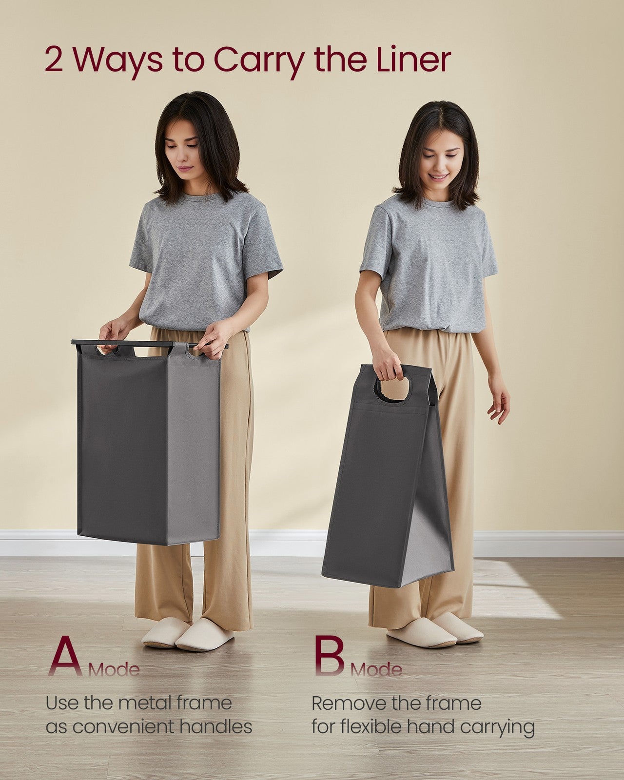Laundry Hamper with 4 Pull-Out and Removable Bags, 4 x 10.6 Gallons (40L) - image 20