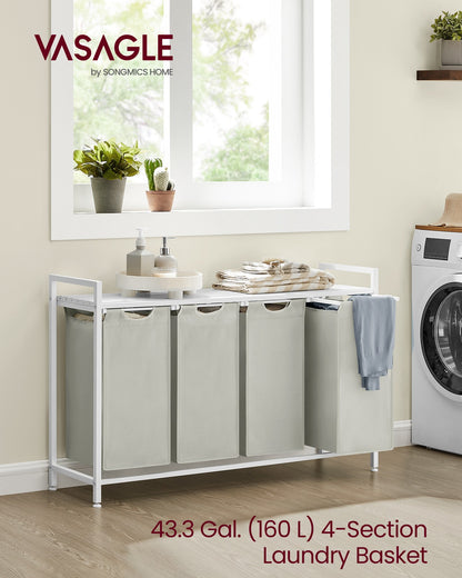 Laundry Hamper with 4 Pull-Out and Removable Bags, 4 x 10.6 Gallons (40L) - image 4