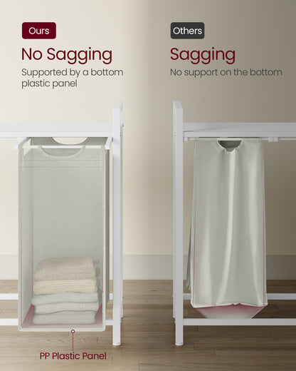 Laundry Hamper with 4 Pull-Out and Removable Bags, 4 x 10.6 Gallons (40L) - image 6