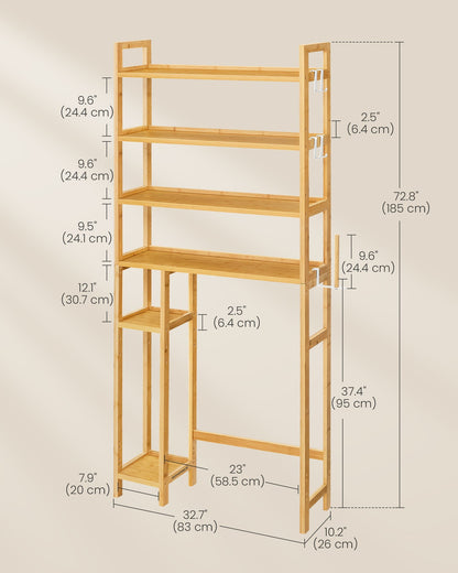 Over the Toilet Storage Shelf with Toilet Paper Holder