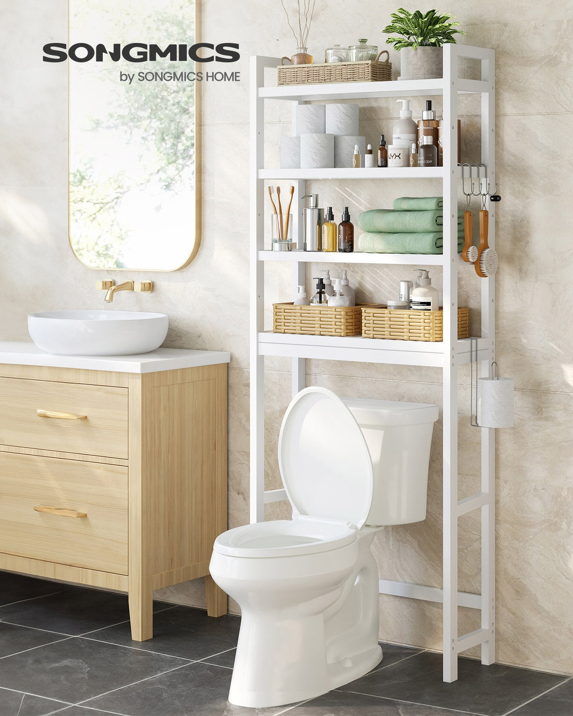 4-Tier Over-the-Toilet Storage Shelf