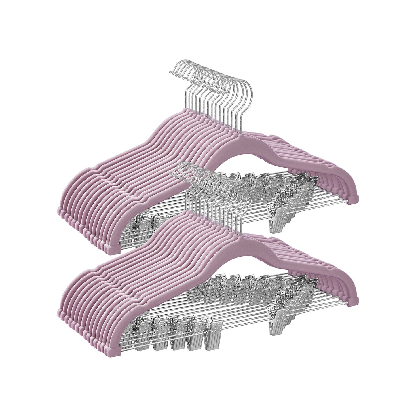 30-Pack Pants Hangers with Adjustable Clips - HWLEXTRA 