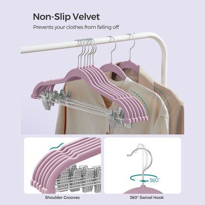 30-Pack Pants Hangers with Adjustable Clips - HWLEXTRA 