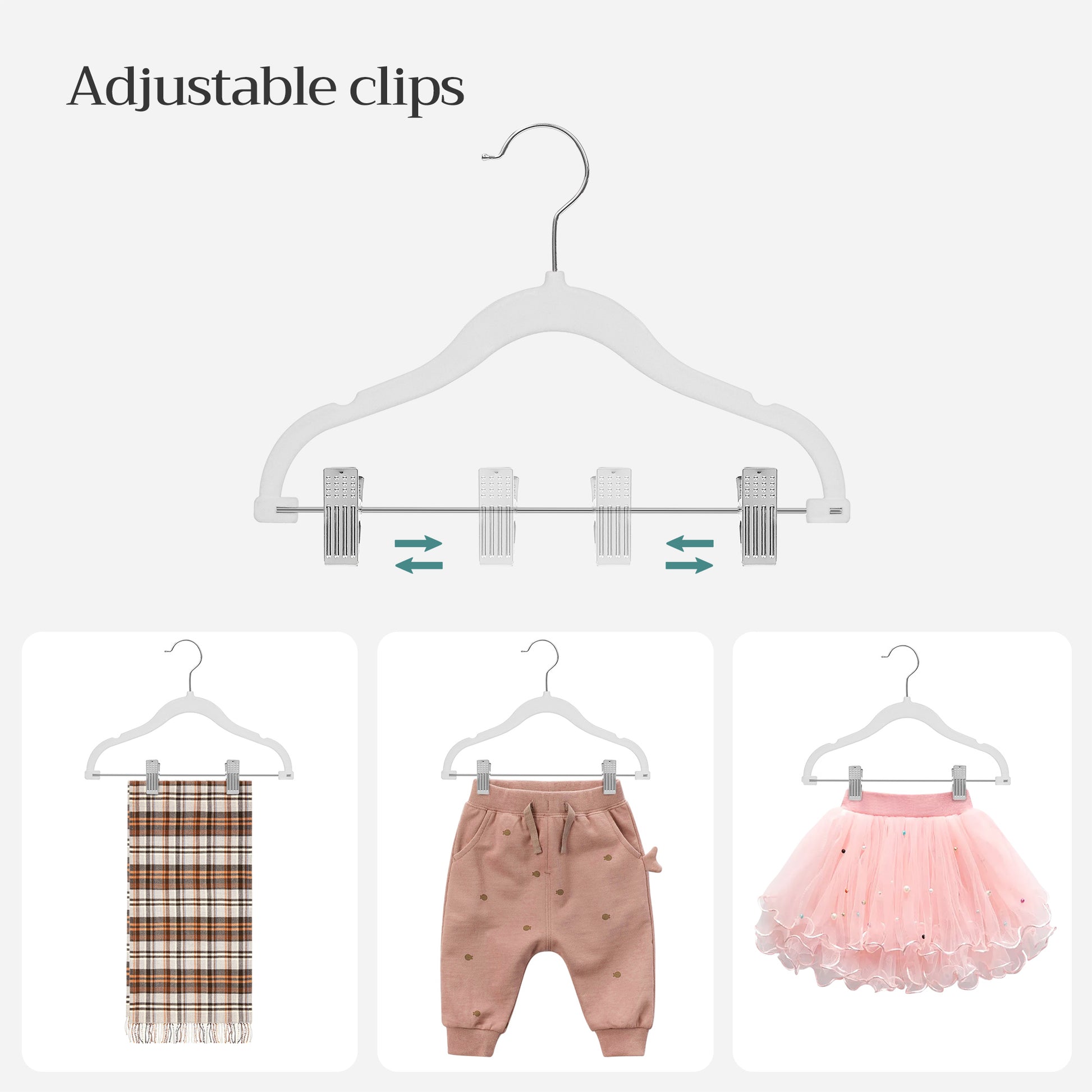30 Packs Pants Hangers with Clips and 6 Clothes Dividers - HWLEXTRA 