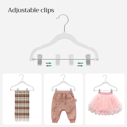 30 Packs Pants Hangers with Clips and 6 Clothes Dividers - HWLEXTRA 