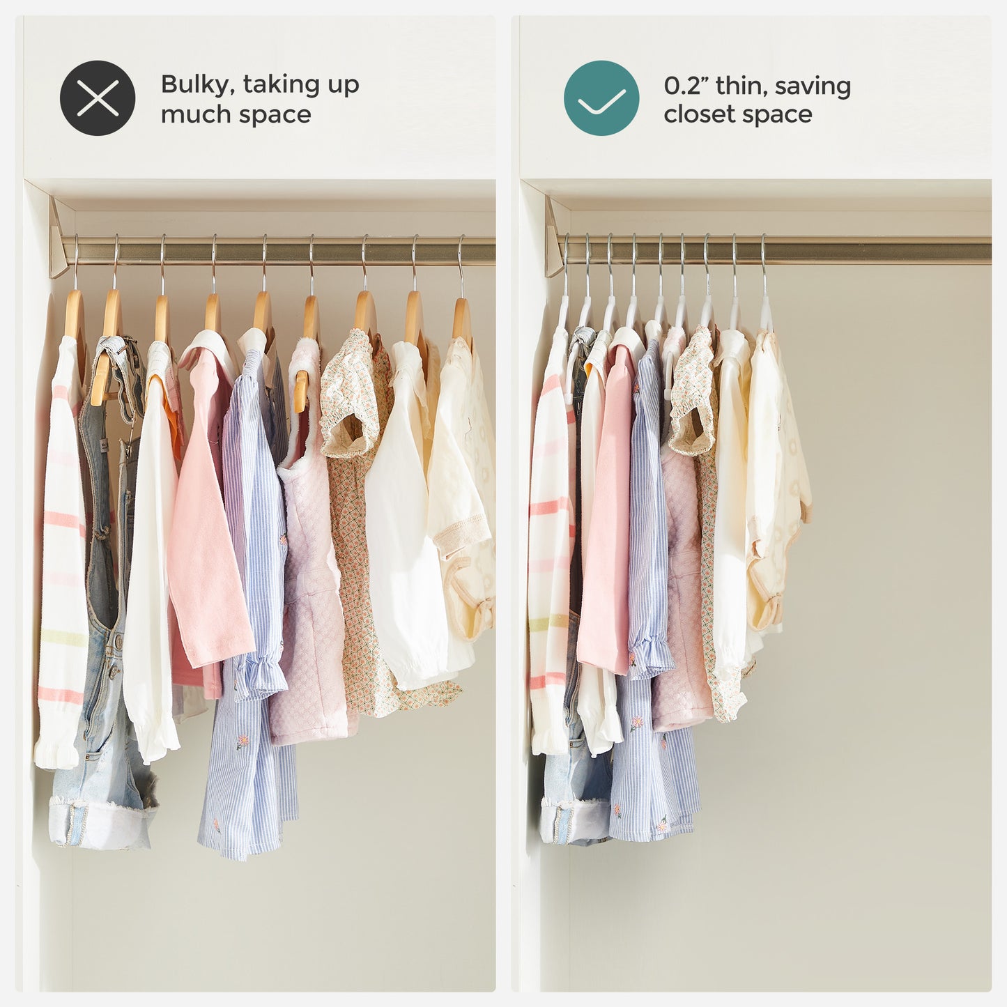 30 Packs Pants Hangers with Clips and 6 Clothes Dividers - HWLEXTRA 