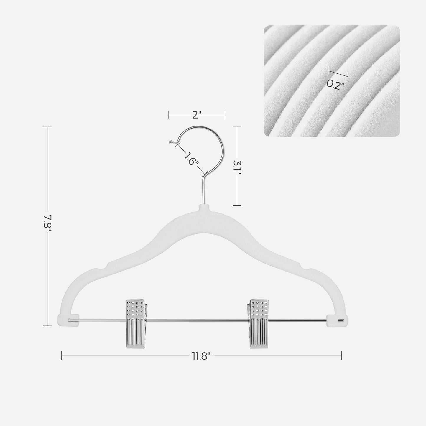 30 Packs Pants Hangers with Clips and 6 Clothes Dividers - HWLEXTRA 