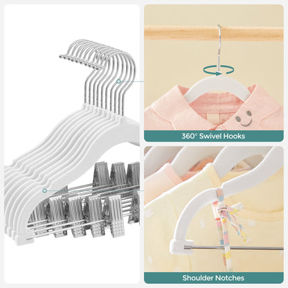 30 Packs Pants Hangers with Clips and 6 Clothes Dividers - HWLEXTRA 