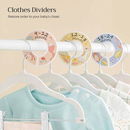 30 Packs Pants Hangers with Clips and 6 Clothes Dividers - HWLEXTRA 