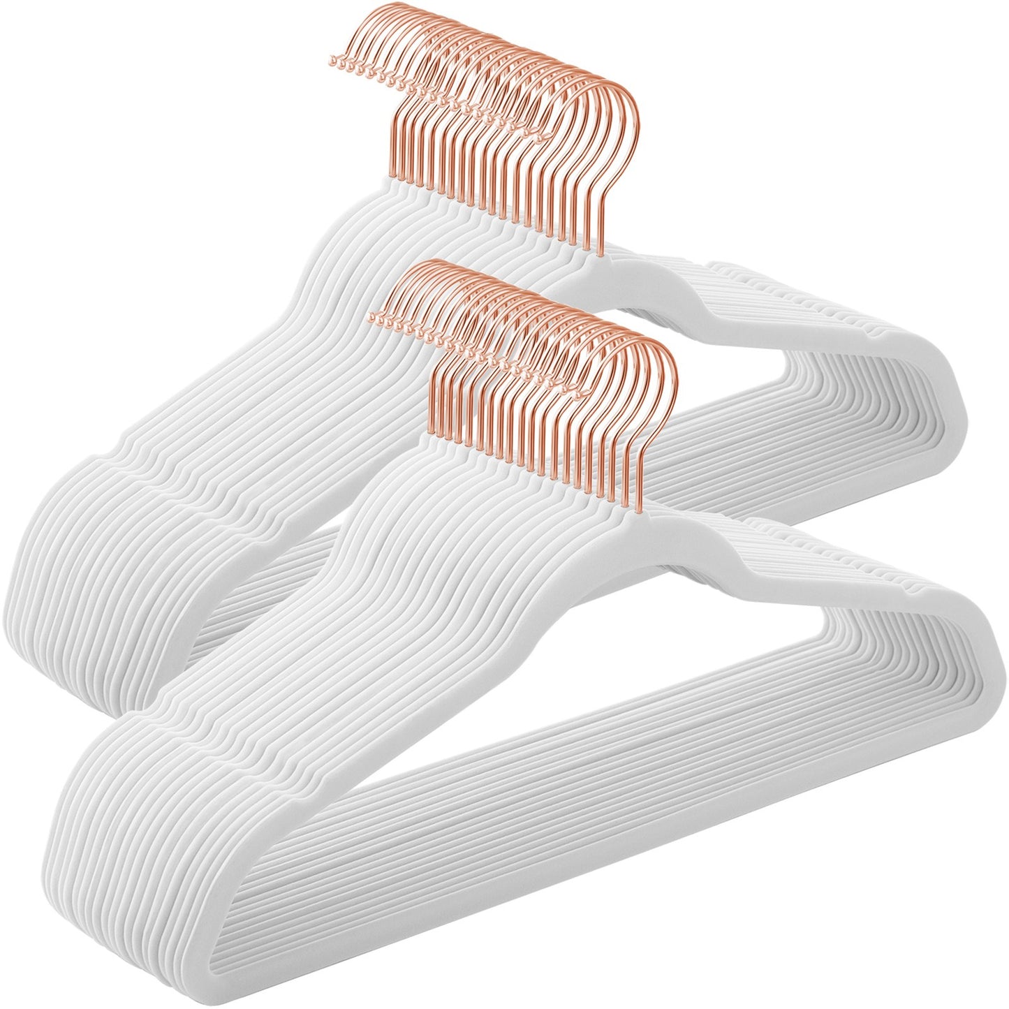 50 Pack Non-Slip Hangers with Rose Gold-Colored Swivel Hooks - image 1