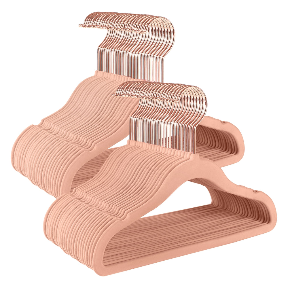 Baby Hangers Pack of 50, Children’s Hangers for Closet with Rose Gold Hooks
