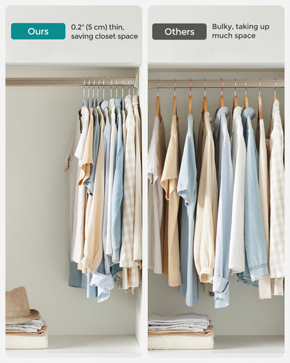 50-Pack Non-Slip Plastic Clothes Hangers — Light and Dark Grey