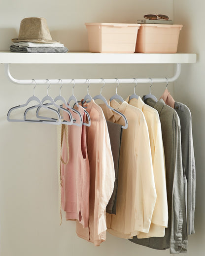 50-Pack Non-Slip Plastic Clothes Hangers — Light and Dark Grey