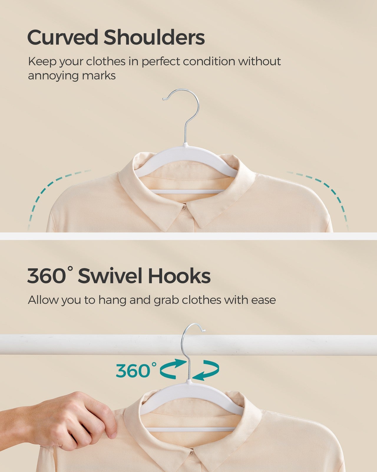 Pack of 50 Heavy-Duty Plastic Hangers with Non-Slip Design - image 4