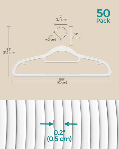 Pack of 50 Heavy-Duty Plastic Hangers with Non-Slip Design - image 5