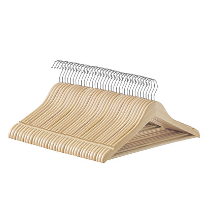12-Pack Wooden Coat Hangers - Natural Beige / 36