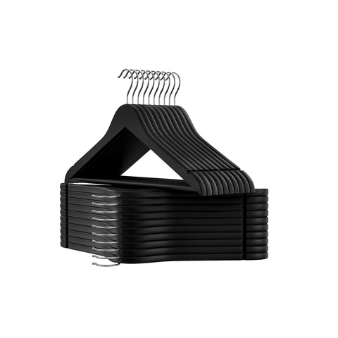 20-Pack Solid Wood Clothes Hangers with Anti-Slip Rubber Coating