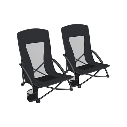 Set of 2 Portable Beach Chairs for Adults - HWLEXTRA 