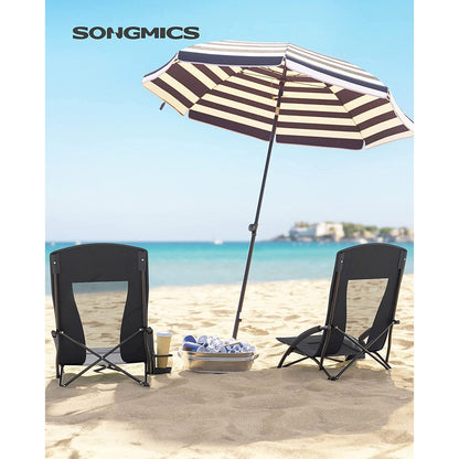 Set of 2 Portable Beach Chairs for Adults - HWLEXTRA 