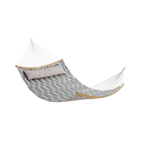 Quilted Hammock with Curved Bamboo Spreaders, Pillow
