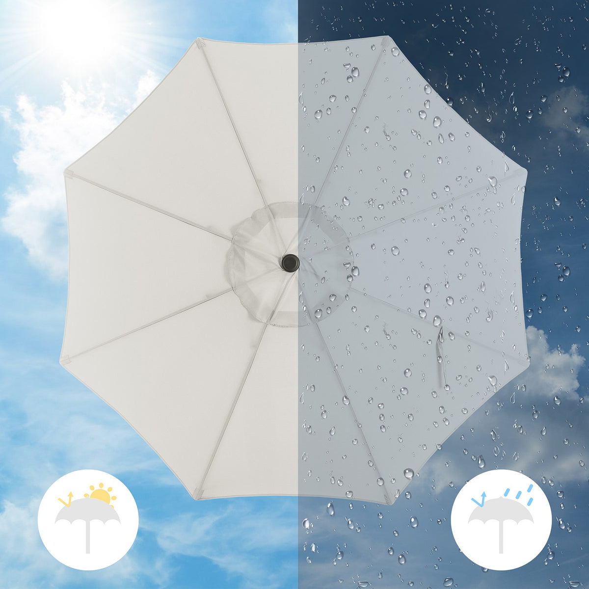 Patio Umbrella with Tilt and Crank Mechanism