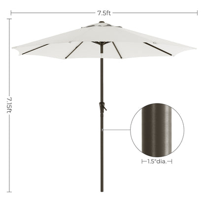 Patio Umbrella with Tilt and Crank Mechanism