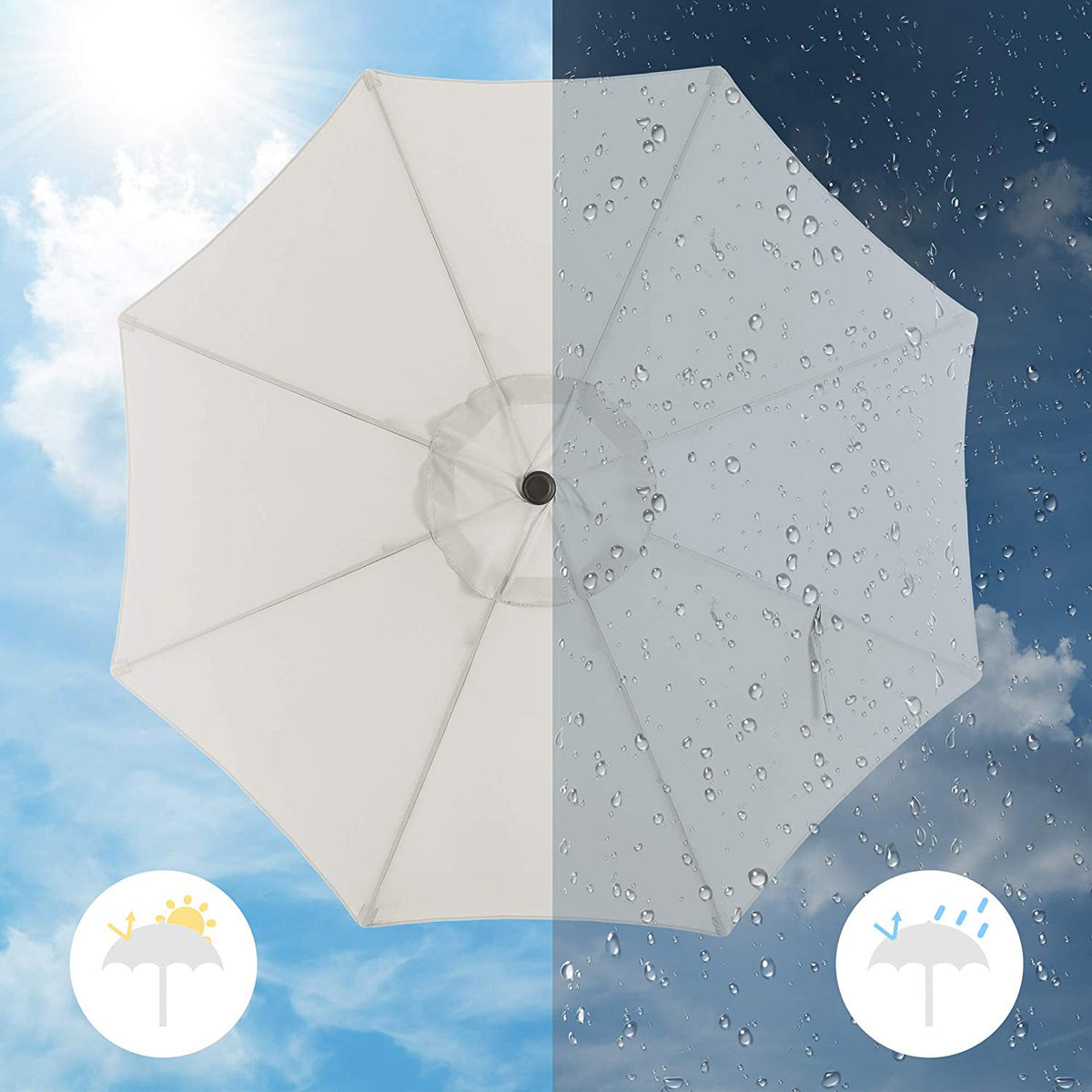 Patio Umbrella with Tilt and Crank Mechanism