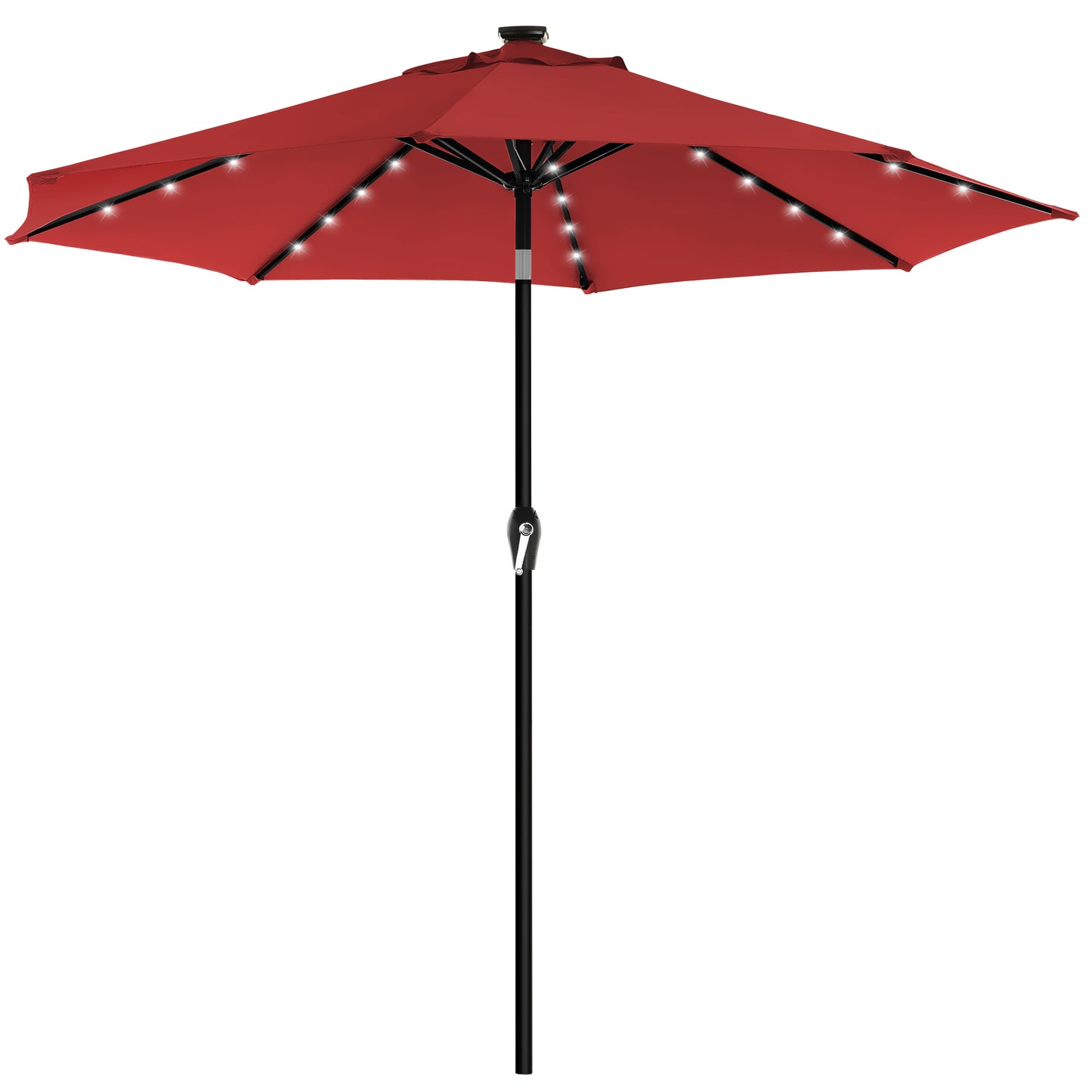 9 ft Solar Patio Umbrella Red - image 1