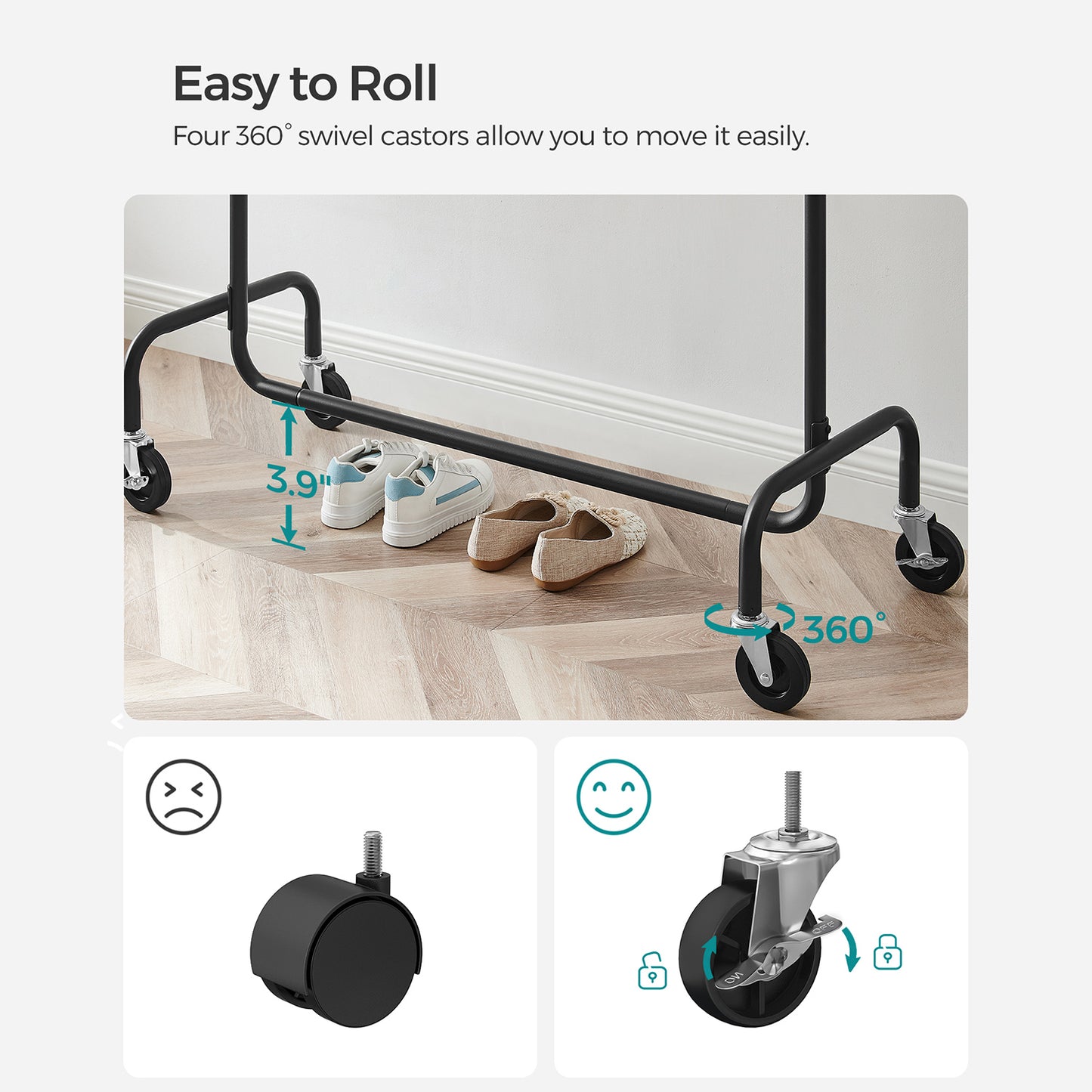Heavy-Duty Clothes Rack with Extendable Hanging Rod