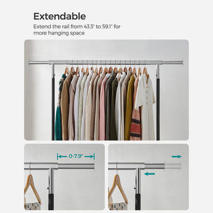 Heavy-Duty Clothes Rack with Extendable Hanging Rod
