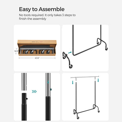 Heavy-Duty Clothes Rack with Extendable Hanging Rod