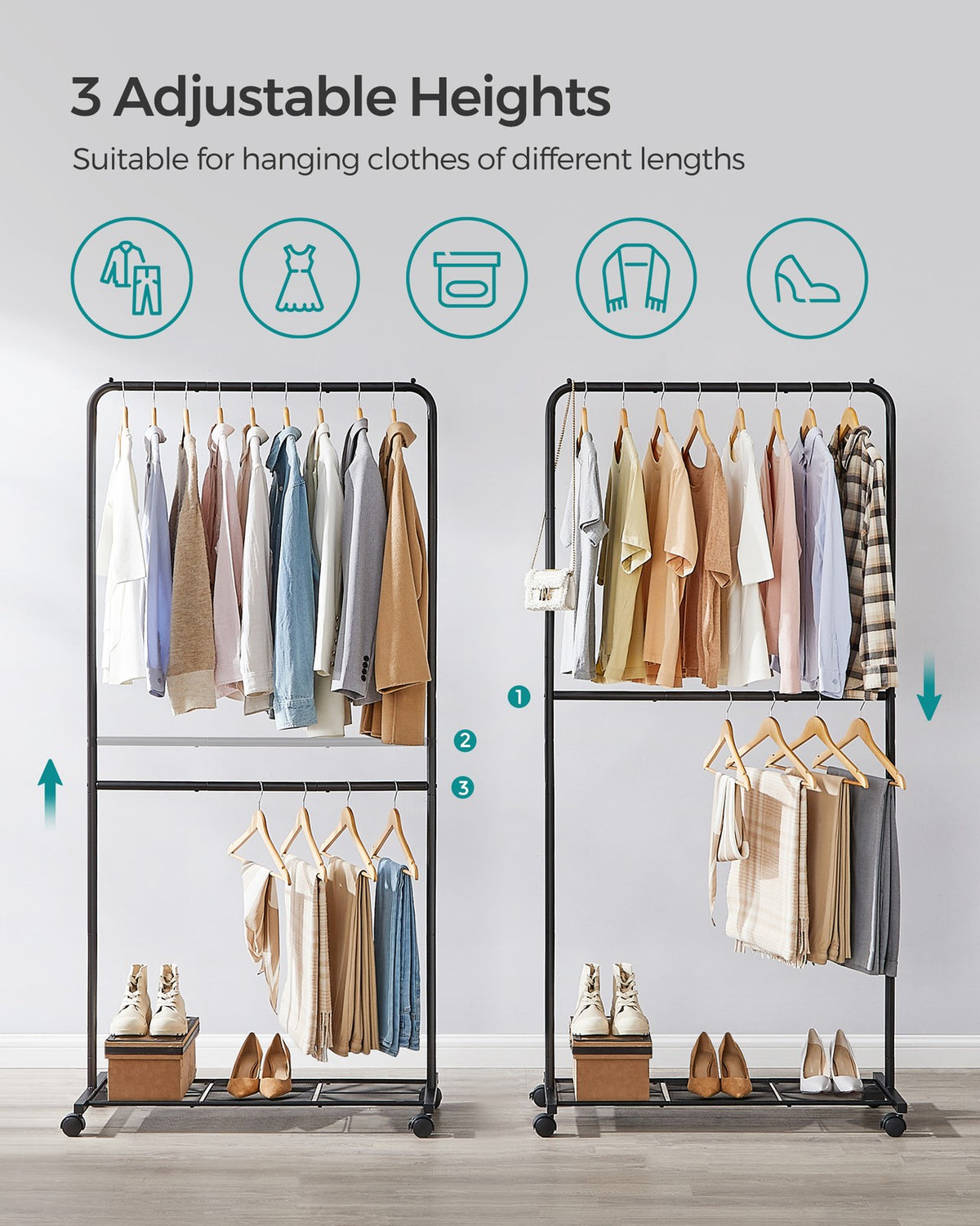 Double-Rod Garment Rack