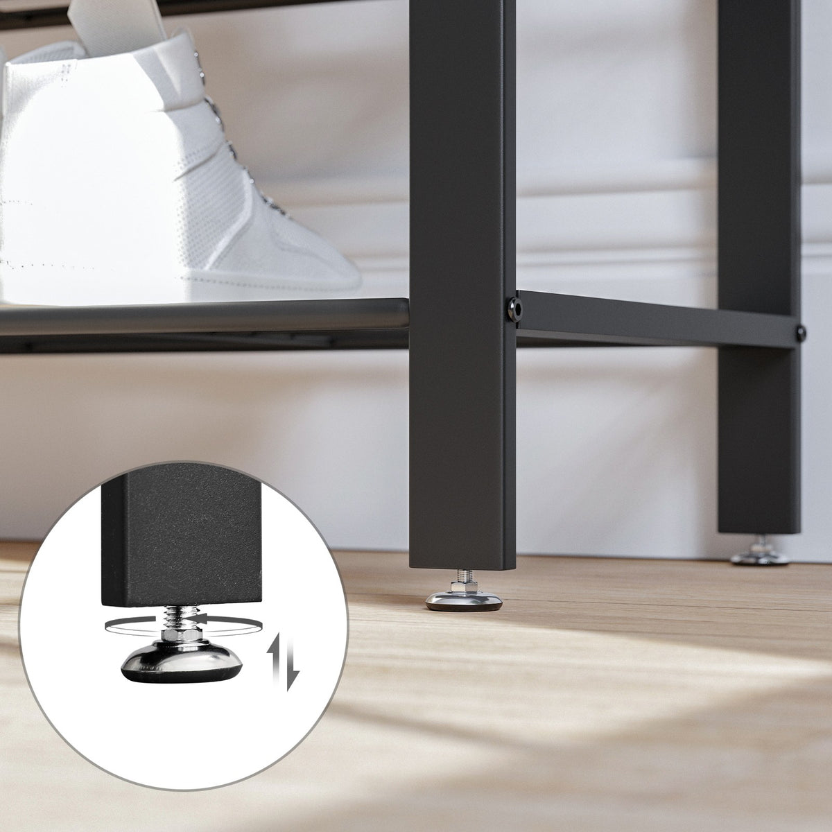 Coat Rack, Hall Tree with Shoe Bench for Entryway, Industrial Accent Furniture with Steel Frame