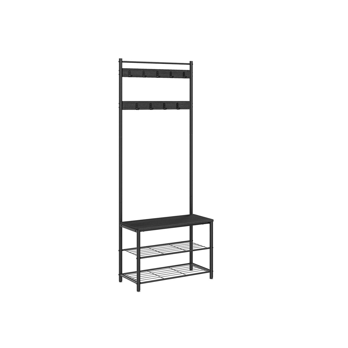 Coat Rack, Hall Tree with Shoe Storage Bench