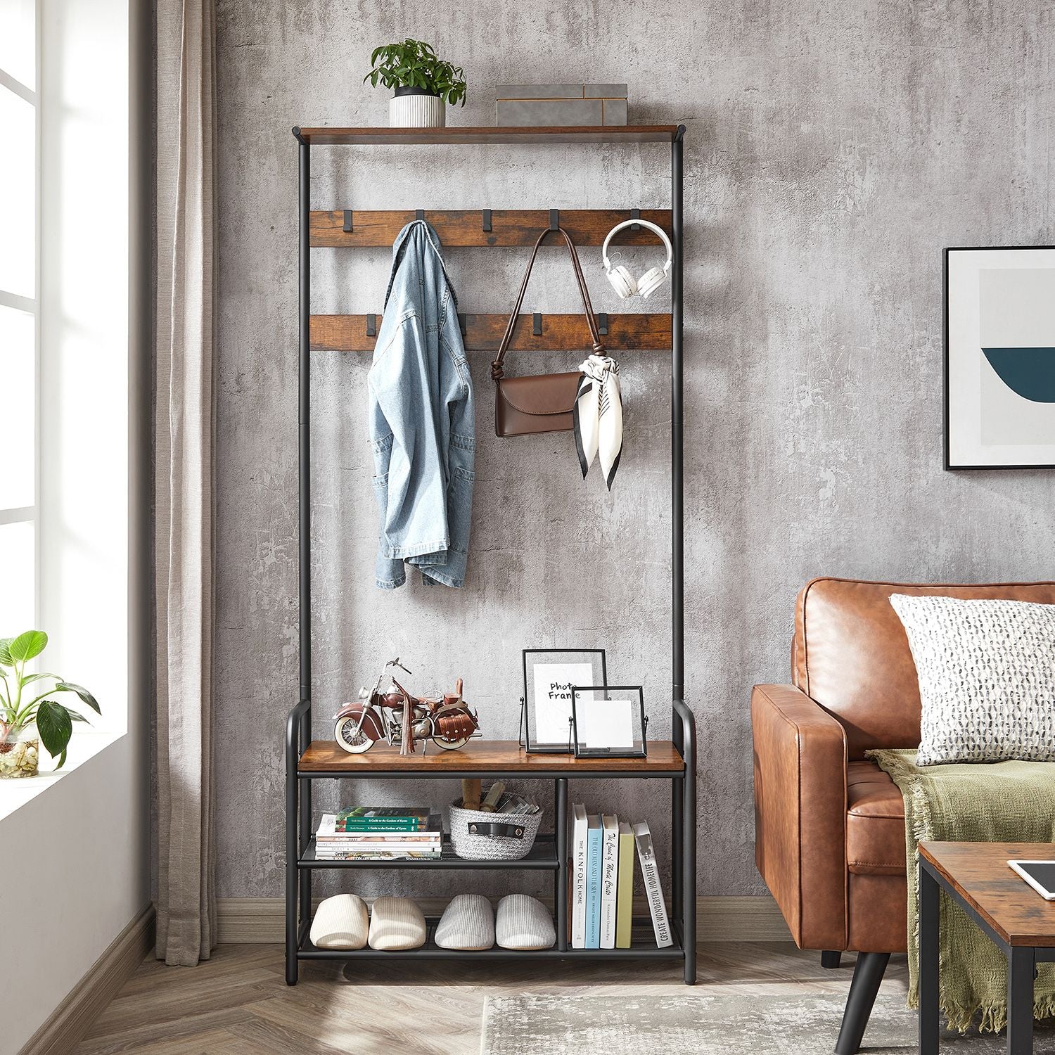 Coat Rack with Shoe Bench - image 3