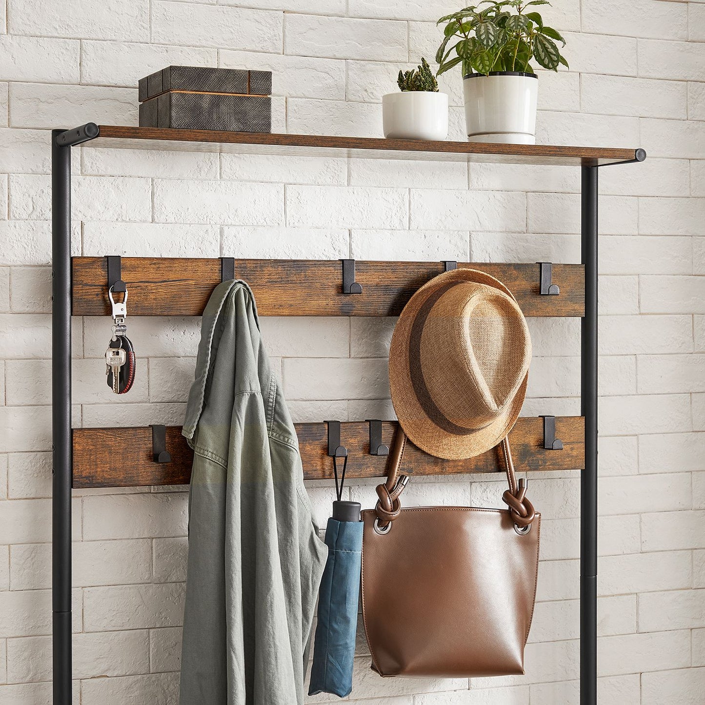 Coat Rack with Shoe Bench - image 4