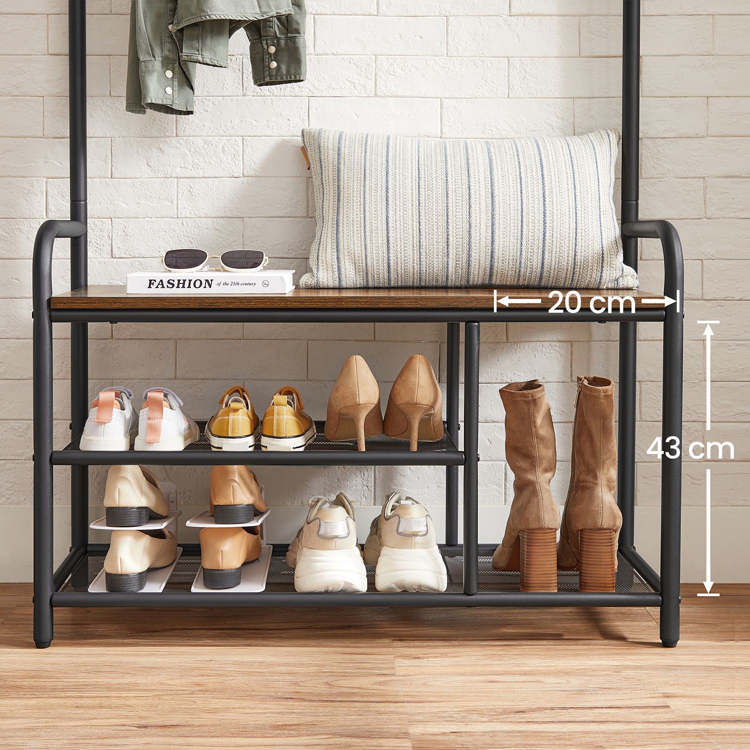 Coat Rack with Shoe Bench - image 5