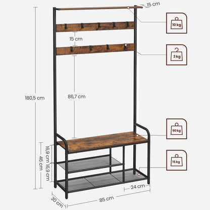 Coat Rack with Shoe Bench - image 7