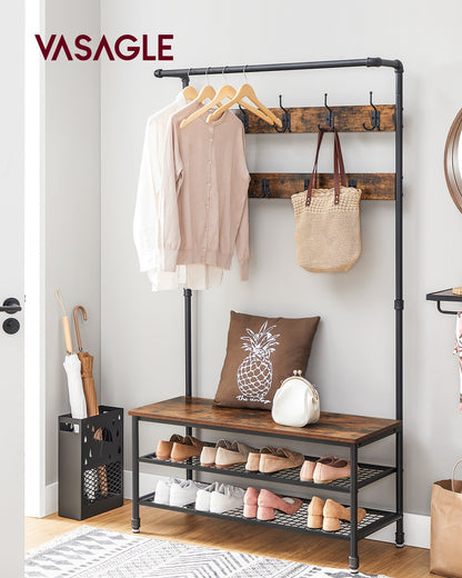 3-in-1 Entryway Coat Rack and Storage Bench - image 2