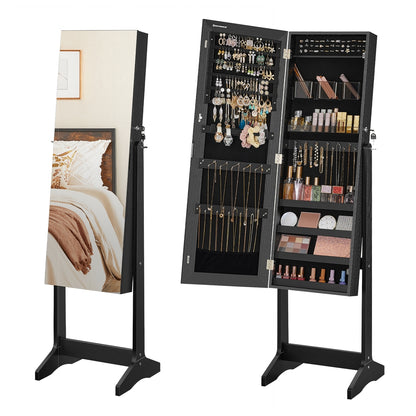 Freestanding Jewelry Cabinet Armoire with Mirror