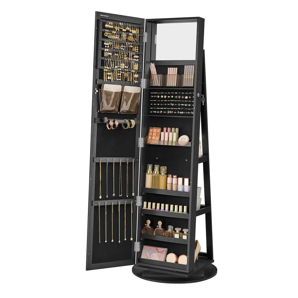 Lockable Jewelry Organizer with Full-Length Mirror