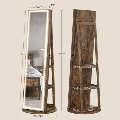 LED Mirror Jewelry Cabinet Standing - HWLEXTRA 