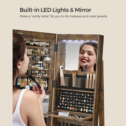 LED Mirror Jewelry Cabinet Standing - HWLEXTRA 