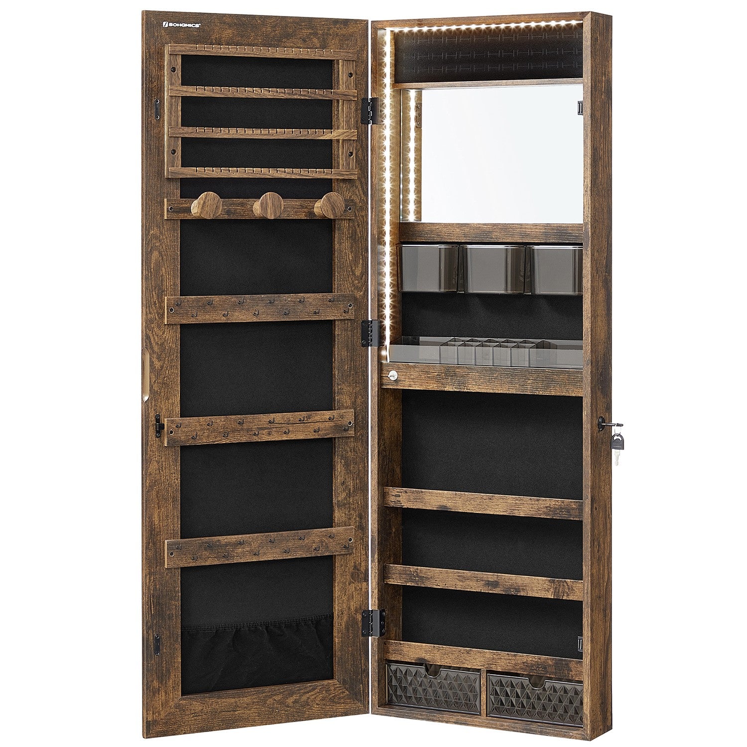 Jewelry Cabinet Armoire with Mirror