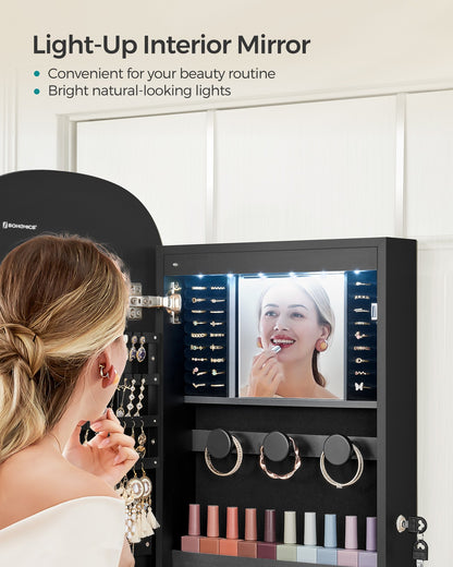 LED Jewelry Cabinet Wall or Door Mounted