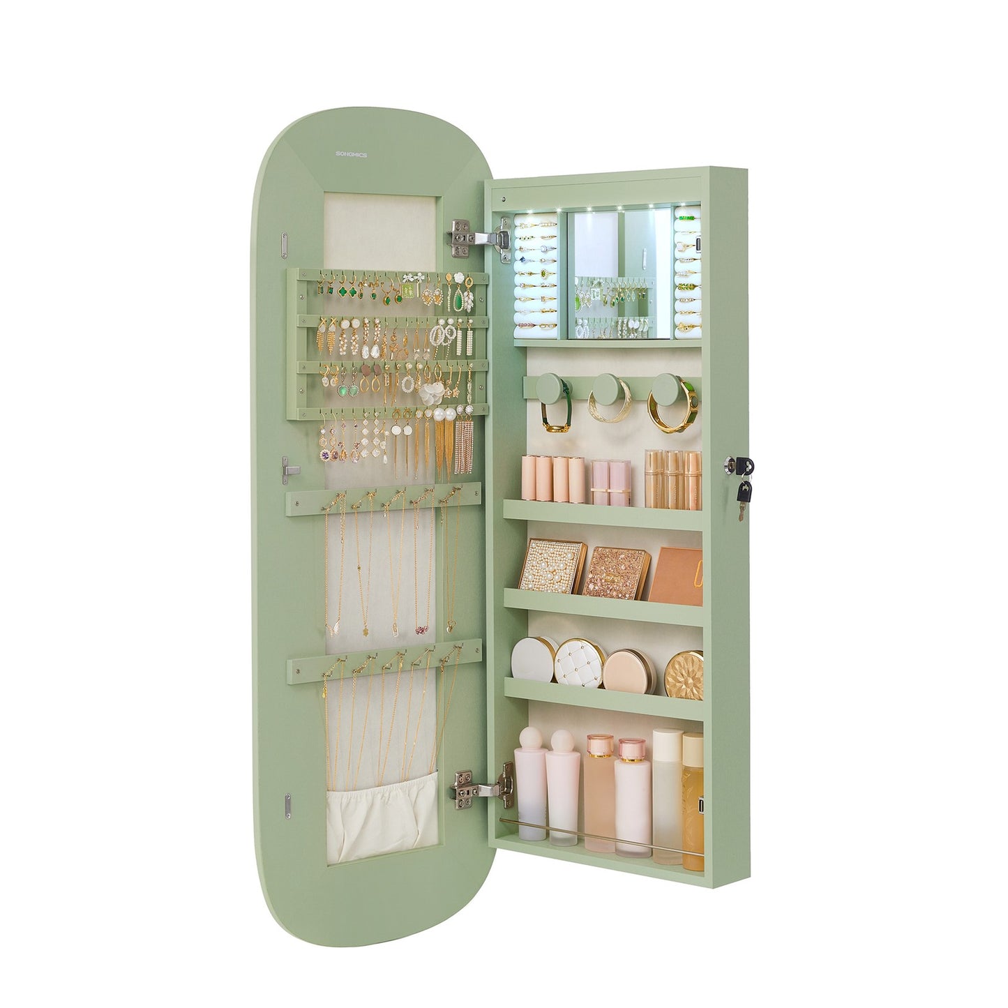 LED Jewelry Cabinet Wall or Door Mounted