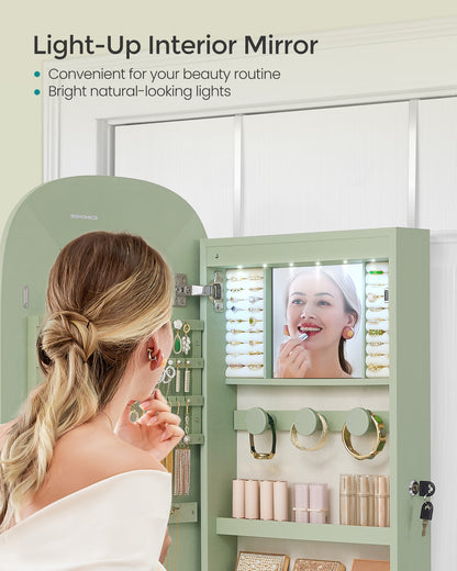 LED Jewelry Cabinet Wall or Door Mounted