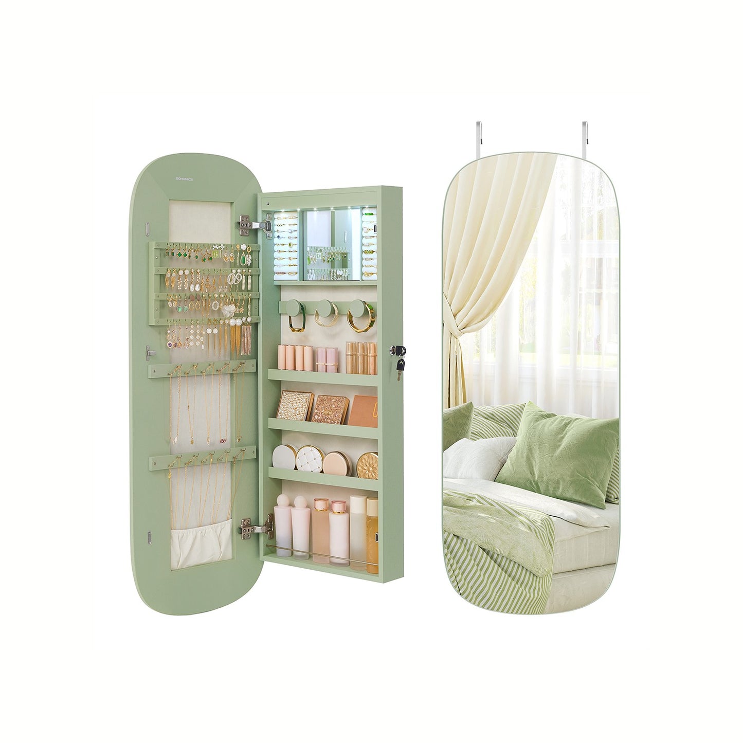 LED Jewelry Cabinet Wall or Door Mounted
