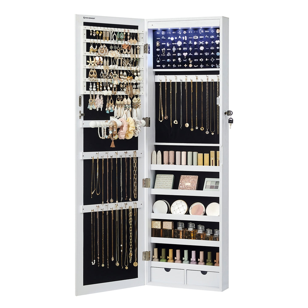 White Hanging Jewelry Armoire
