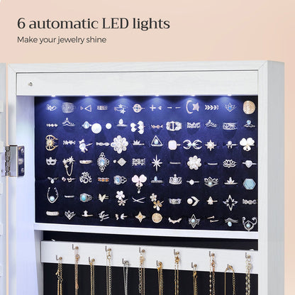 White Hanging Jewelry Armoire